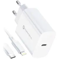 Forcell F-ENERGY TFK-TC-20WPD Typ C + kabel Typ C do Lightning PD QC4.0 3A 20W biała