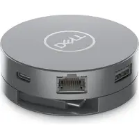 Dell DA305, Langallinen, USB 3.2 Gen 2 (3.1 Gen 2) Type-C, 10,100,1000 Mbit/s, Hopea, 3840 x 2160 pikseliä,