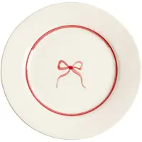 Pick a Poppy Bow salaattilautanen Dark Pink, 22 cm