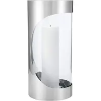 Georg Jensen Chrome contours hurricane-kynttilälyhty 33 cm Ruostumaton teräs