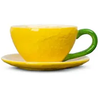 By On Cup And Plate Lemon - Yellow - 13.5X10X6CM