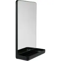 Design Letters Wall Mirror Mirror Shelf - Black - 30X 11.2X 45CM