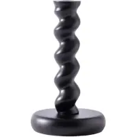 Pols Potten Twister Kynttilänjalka 24 Cm - Kynttilälyhdyt Jauhemaalattu Alumiini Musta - 390-225-165