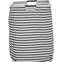 House Doctor - Stripes Pyykkipussi 40 cm Musta/Valkoinen