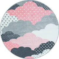 Ayyildiz Teppiche Pyöreä matto lastenhuoneeseen Bambi Pink 0820, 160x160 cm