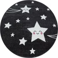 Adana Carpets Pyöreä matto lastenhuoneeseen Kids harmaa 0610, 160x160 cm