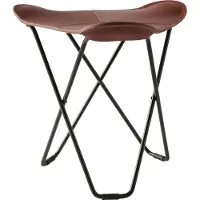 Cuero Design Flying Goose Pampa Stool Oak/black - Jalkajakkarat Nahka Crude Oak - 1400611