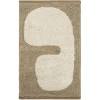 Ferm Living Lay kylpyhuoneen matto 50 x 70 cm Dark taupe-off white