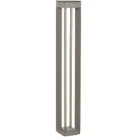 LES JARDINS LED-aurinkovalaisin Borne anturilla, 90 cm, harmaa Borne, himmennettävä, Alumiini/harmaa/sinkki, Alumiini, pollarivalaisin - katuvalaisin