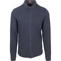 Superdry for man. M4011000A Vintage worn navy piqué shirt (XXL), Casual, Cotton, Long sleeve