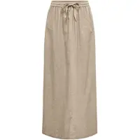 ONLY Onlcaro Hw Linen Bl Long Skirt Cc Pnt - Beige - XS