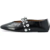 Bianco Bialuna Studded Ballet Flat Faux Leather - Black - 41