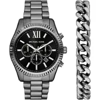Michael Kors Analoginen kello 'LEXINGTON' antrasiitti / musta