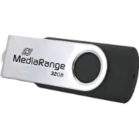 MediaRange MR1952, 32 GB, USB Type-C, 3.2 Gen 1 (3.1 Gen 1), 70 MB/s, Taittuva, Musta, Hopea