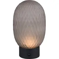 TRIO Lighting Led pöytävalaisin Facette, himmennettävä, Alumiini/harmaa/sinkki, Olohuone/ruokailutila, Lasi, pöytävalaisin