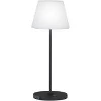 FHL Easy! LED-akkupöytälamppu Flus, musta/valkoinen himmennettävä, Musta, Olohuone/ruokailutila, Metalli, Moderni