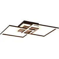 TRIO Giro LED kattovalaisin neliö 57cm 2700-6000K 25W mattamusta/puu