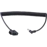 Atomos D-Tap to DC Locked connector Barrel Coiled Cable for Battery Eliminator and all Recorders