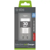 SBS WALL CHARGER GAN USB-C ULTRA SLIM 30W (TETRGAN1C30SLIM)