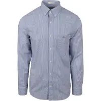 Gant for man. 3000140 Poplin shirt Regular Fit Banker Stripe blue (4XL), Casual, Cotton, Long sleeve