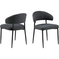 Ebuy24 Ruokapöydän tuolit Actona Edina, modernit, harmaat metalliset, verhoillut, avoimella selkänojalla