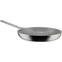 Alessi Frying Pan In Several Layers Mat Handle With Pvd Coating Ceramic Non-Stick Inside Induction - Silver - D28CM