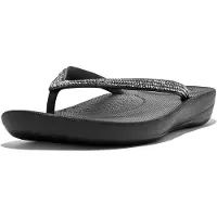 FitFlop Iqushion Ergonomic Sparkle Flip-Flops - Black - 36