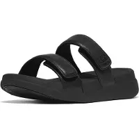 FitFlop F-Mode Go Adjustable Flatform Two-Bar Slides - Black - 36