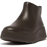FitFlop F-Mode Leather Flatform Zip Ankle Boots - Brown - 38