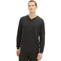 Tom Tailor Basic V-Neck Knit - Black - M