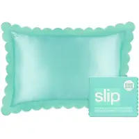 Slip Pure Silk Queen Pillowcase with Scalloped Edge - Turquoise Tyynyt 1 kpl