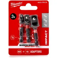 Milwaukee 3 Shockwave-adapterin setti - - 4932479228