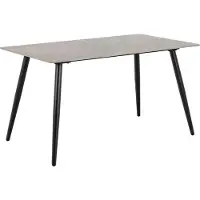Ebuy24 Wicklow suorakulmainen ruokapöytä, harmaa keramiikka, 140×80 cm