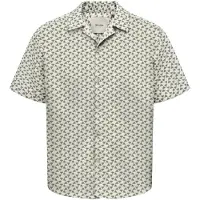 Only & Sons Onscharmy Ss Resort Aop Shirt - Cream - XL