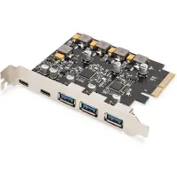 Digitus DS-30222, PCIe, USB 3.2 Gen 2 (3.1 Gen 2), USB Type-C, PCI 2.0, Musta, Nikkeli, PC, Kiina