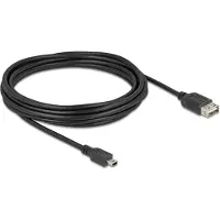 DeLOCK 81527, 5 m, Mini-USB B, USB A, USB 2.0, 0,48 Gbit/s, Musta