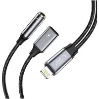 Tech-Protect Ultraboost Lightning / 3.5 mm & Lightning -kaapeli, Musta