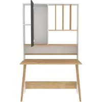 Kalune Design Kirjoituspöytä hyllyllä Wood, 120x60x196.6 cm, tammenvärinen/valkoinen