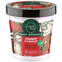 Raw Organic Organic Shop Body Desserts Mansikka &amp; Suklaa Moisturizing Body Mousse, 450ml