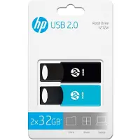 HP – USB-Stick 32GB v212w 2.0 Twin Pack (2x32GB) (black/blue) retail (HPFD212-32-TWIN)
