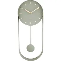 Karlsson Wall Clock Pendulum Charm Steel White - Green - 23X6X53CM