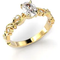 Festive Feeniks Lux Oval timanttisormus keltakulta 0.56ct 14-716-056-KK-LABGVS1
