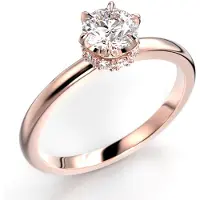 Festive Heidi Hidden Halo timanttisormus punakulta 0.60ct 14-710-060-PK-LABGVS1