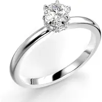Festive Heidi Hidden Halo timanttisormus valkokulta 0.38ct 14-710-038-PK-HSI1