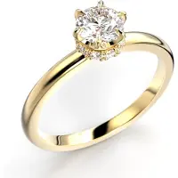 Festive Heidi Hidden Halo timanttisormus keltakulta 0.60ct 14-710-060-KK-LABGVS1