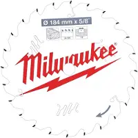 Milwaukee Katkaisuterä puulle 4932471378; 184x15,87x1,6 mm; Z24; 15°