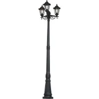 QAZQA Klassinen ulkopylväs musta 217 cm IP44 - New Haven Hammered