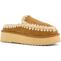 Mou for woman. MU.FW681004A Clog eskimo platform suede (39), Leather, Brown, more than 10 cm, None, Casual