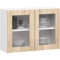 Akord Seinäkaappi LIMA W80, valkoinen ja tammenvärinen, 80 × 58 × 30,5 cm