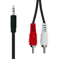 ProXtend Mini-Jack 3-Pin to 2 x RCA -kaapeli M-M, musta, 10M